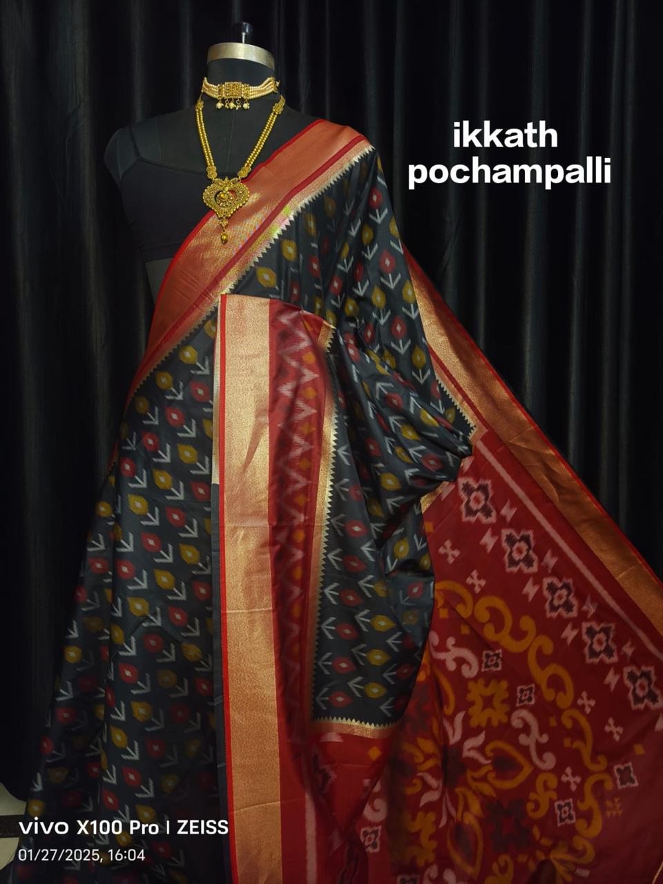 Pochampally Ikkat Premium Pattu Silk Saree