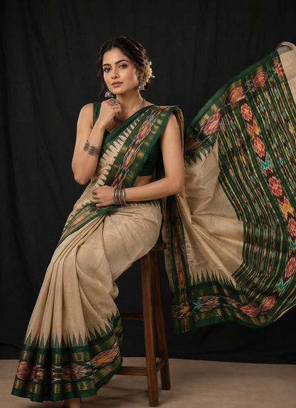 Dola Silk Pochampally Elegant Printed Saree