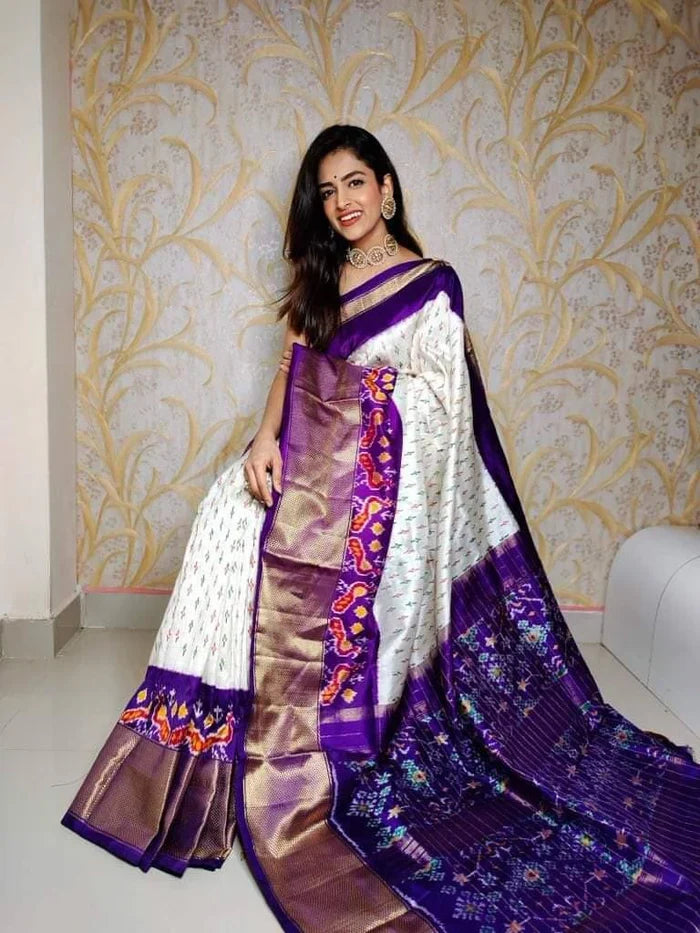 Ikkat Printed Handloom Soft Silk Saree