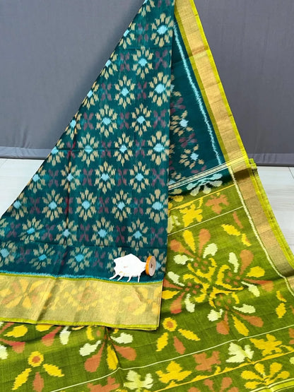Pochampally Designer Printed & Dola Silk Fabric Saree