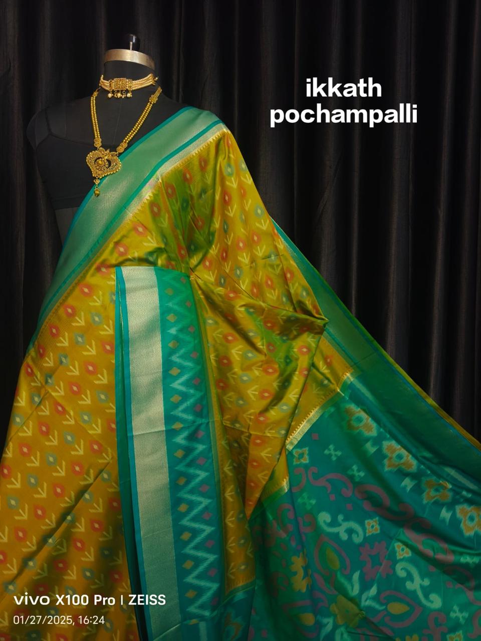 Pochampally Ikkat Rich Pattu Silk Saree