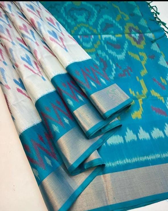 Ikkat Pochampally Handloom Pure Silk Saree | Double Warp