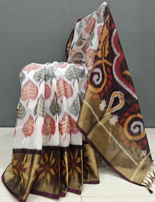 Dola Silk Pochampally Designer Saree with Blouse Piece