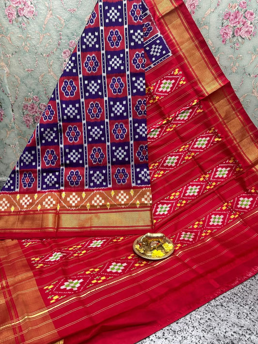 Dola Silk Pochampally Ethnic Saree with Blouse