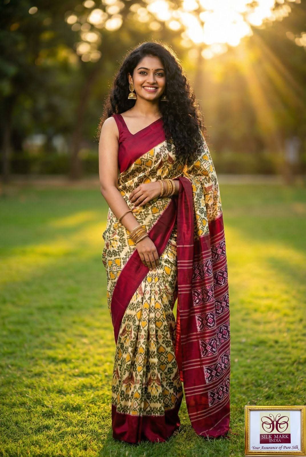 Dola Silk Pochampally Classic Printed Saree