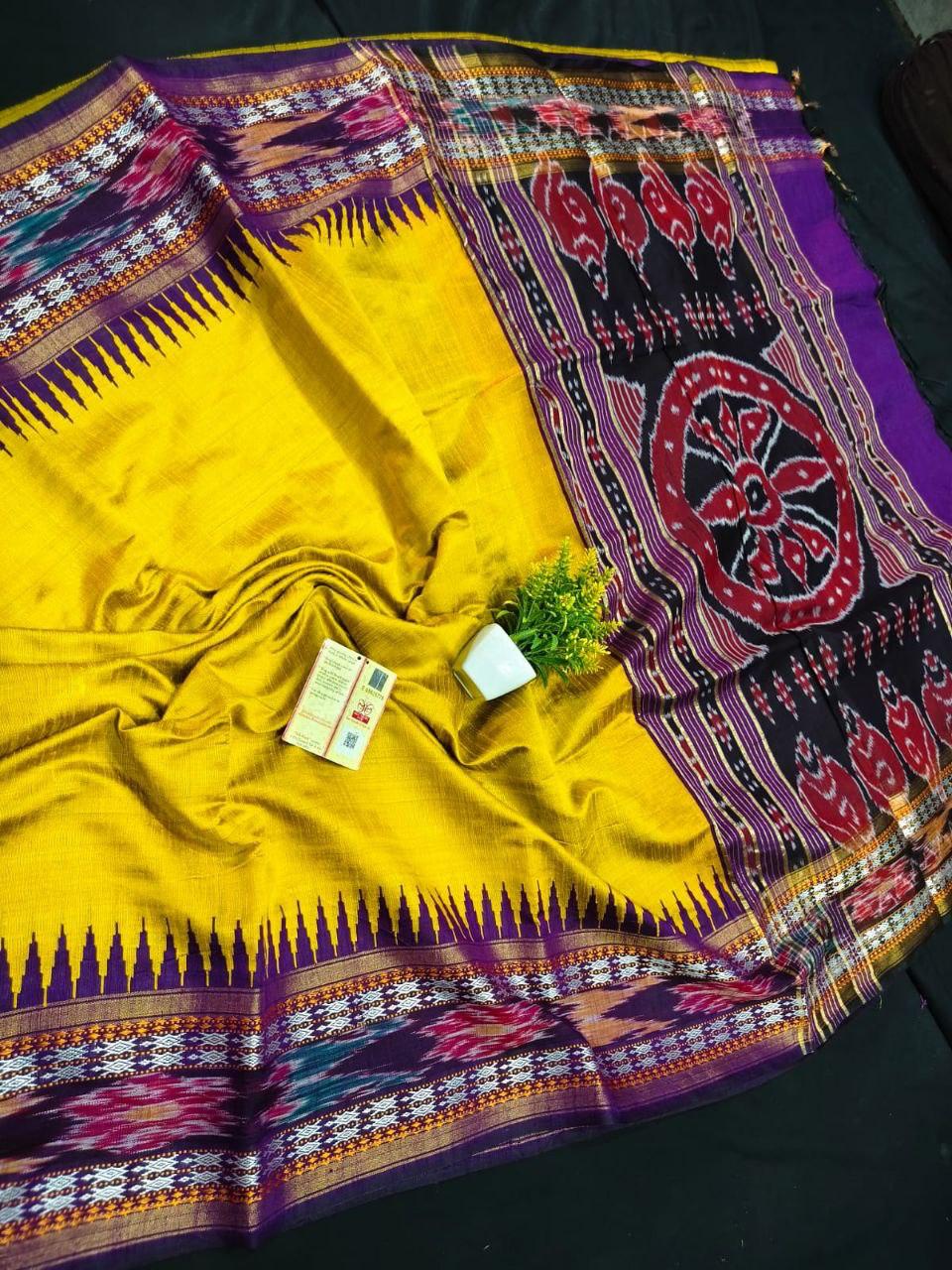 Dola Silk Pochampally Designer Printed Saree With Unstitched Blouse Piece For Women